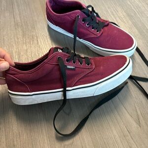 Vans Atwood Burgundy Low Top Canvas Shoes Mens 9